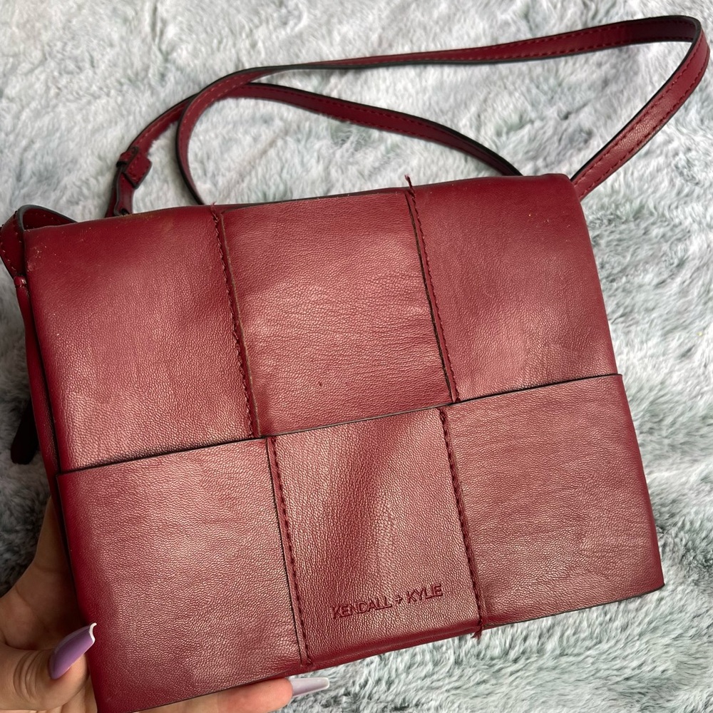 Kendall and Kylie Red Crossbody Bag Maroon